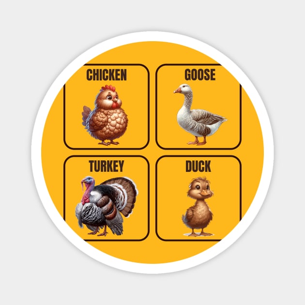 Farm Birds for Children Magnet by Vinokurio